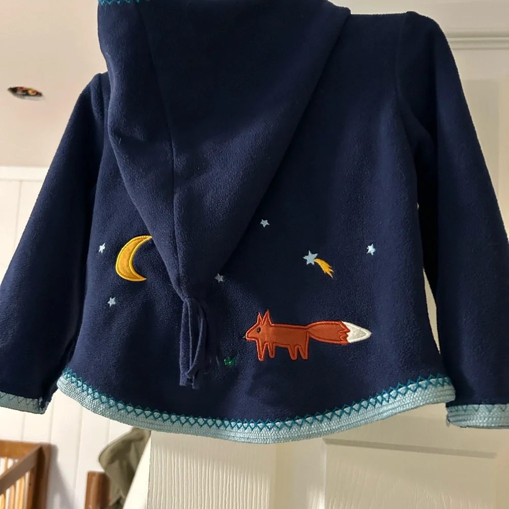 Hanna Andersson Navy Blue Hoodie with Fun Patches - Picture 2 of 3